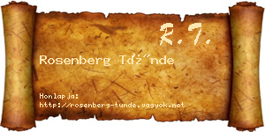 Rosenberg Tünde névjegykártya